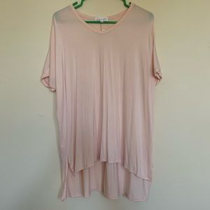 Light pink high/low shirt